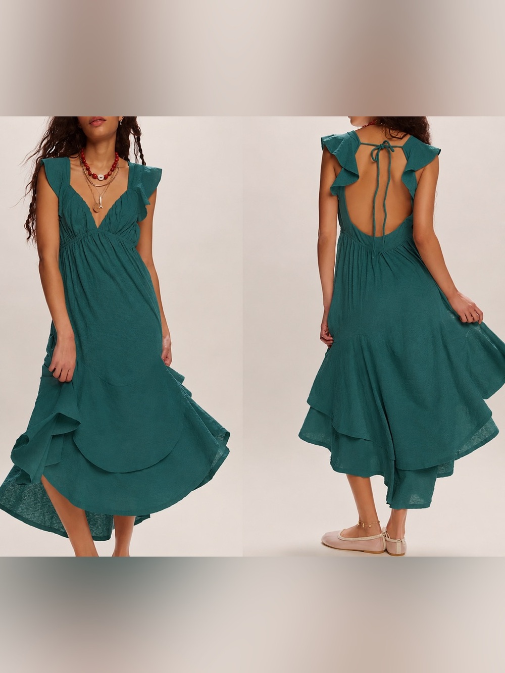 NWT Free People Free-Est Aquamarine Maxi Dress - tropic teal - XS